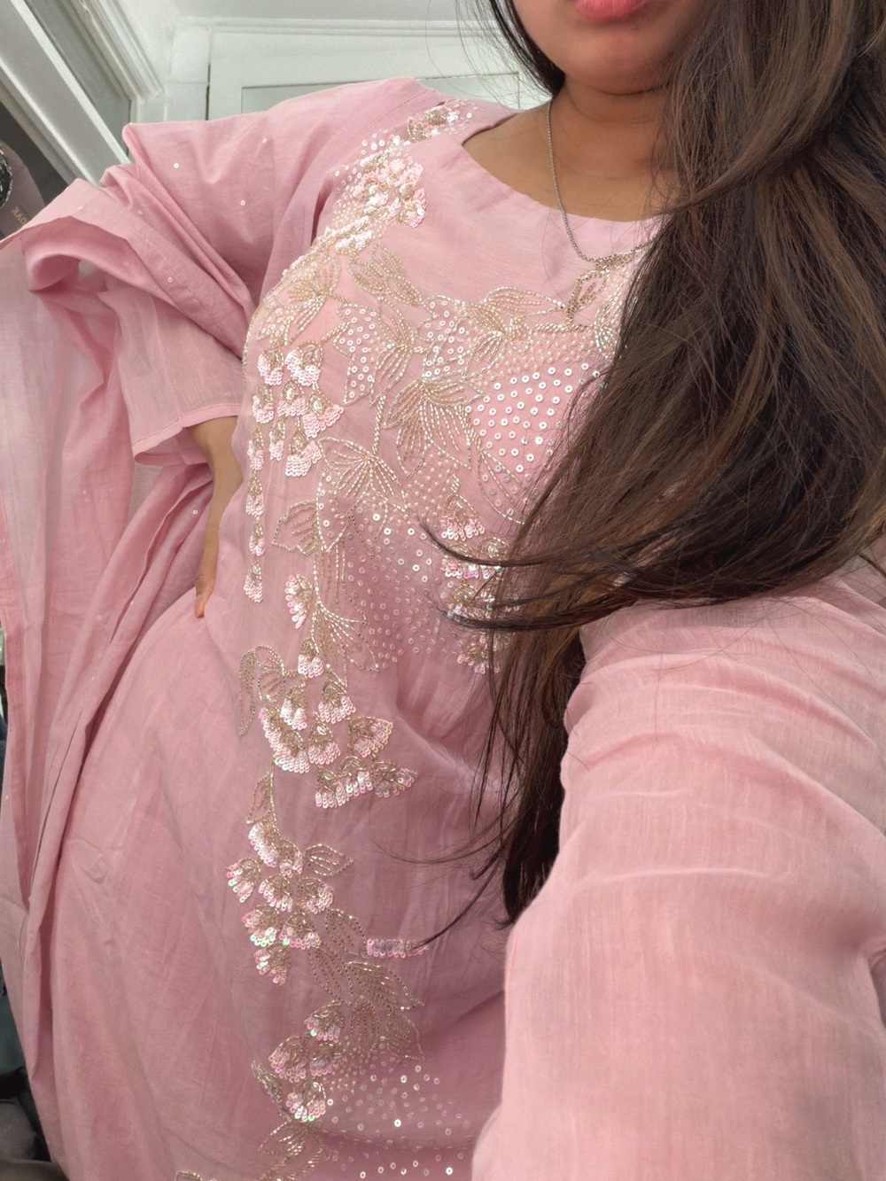 Embellished Pink Tunic Kurta